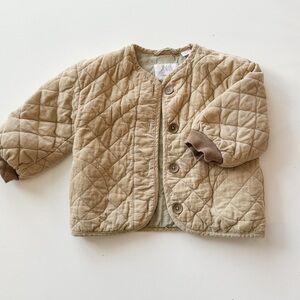Zara Kids Quilted Beige Puffer Jacket